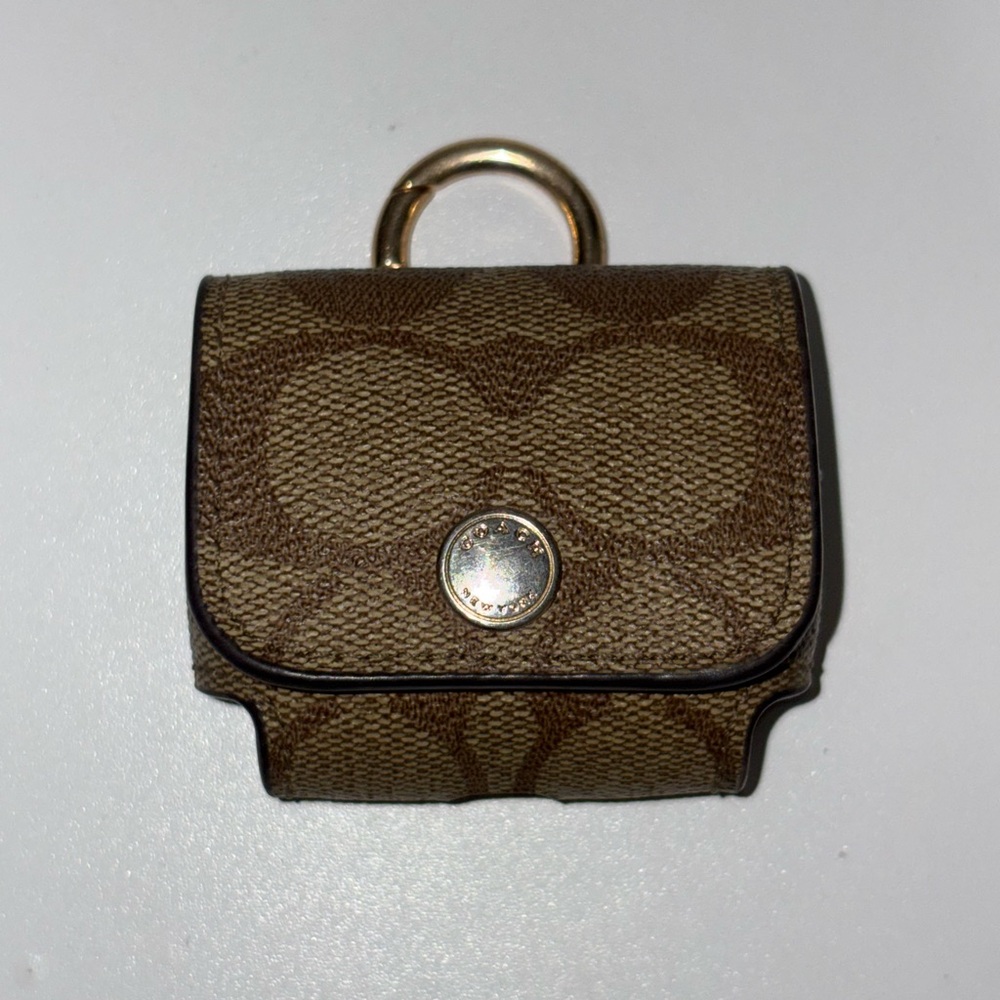 Coach Signature Brown Tan AirPods Case